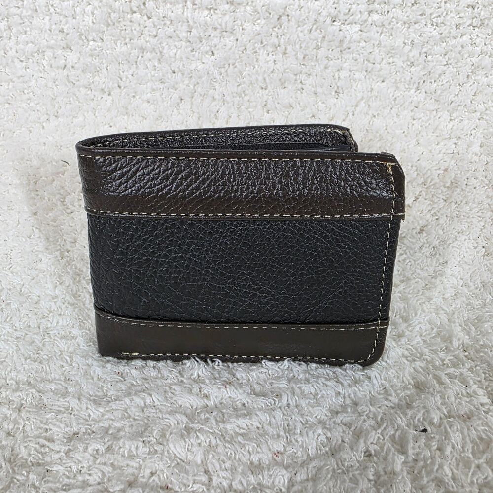 Men's Genuine Leather Bi-Fold Wallet Brown & Black Design Made in Mexico